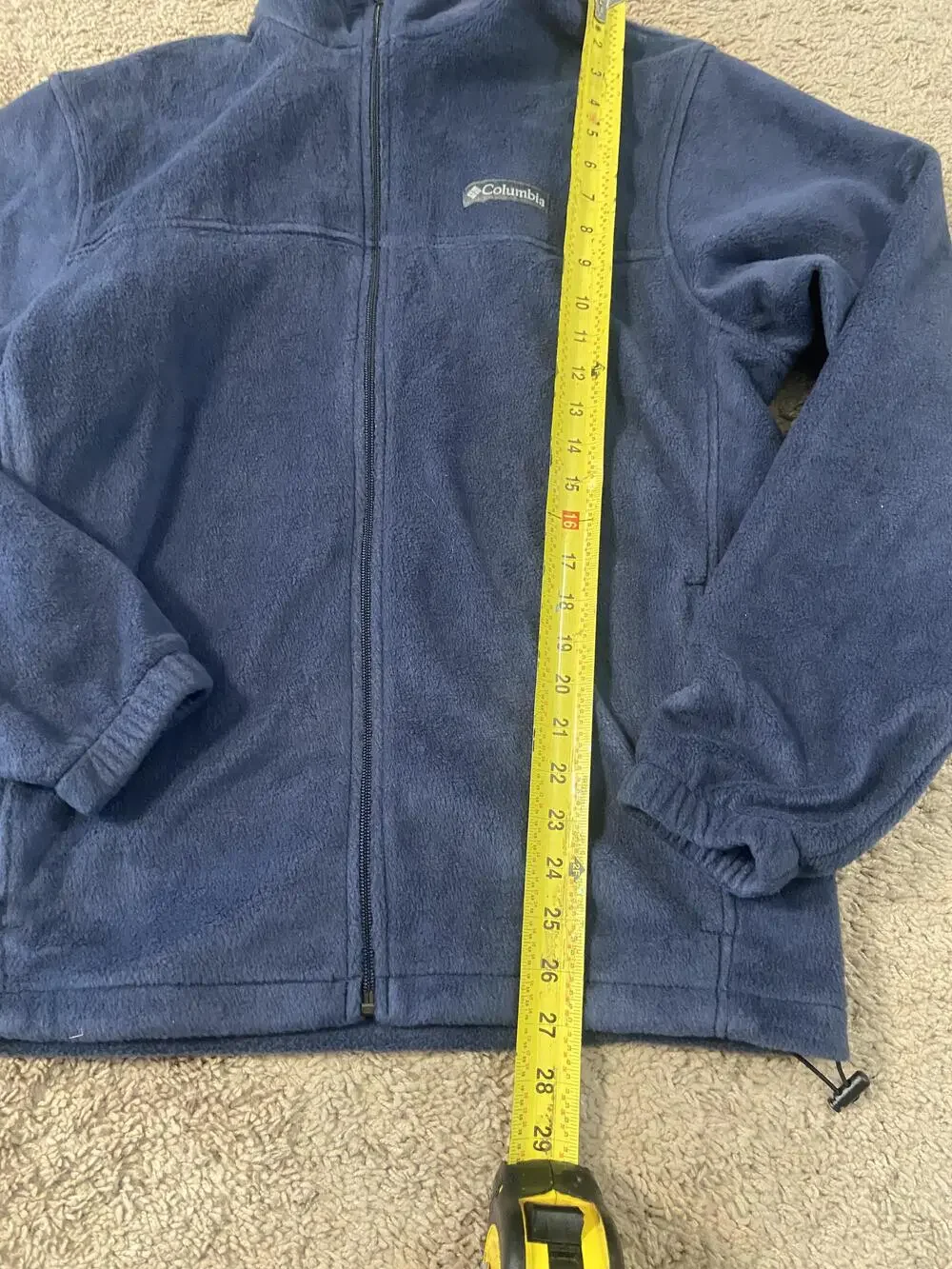 Columbia Fleece Jacket Mens Medium Blue Full Zip Outdoors Warm Layer Pullover